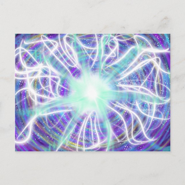 Worship Art Aqua White Blue Purple Oct 2017 ESSL Postcard (Front)