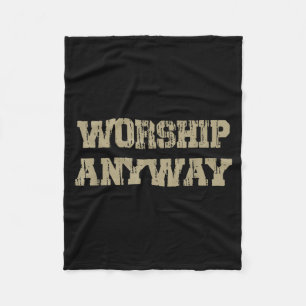 Worship distressed christian faith inspirational fleece blanket