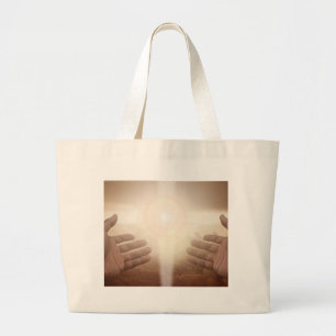 Worship the cross large tote bag