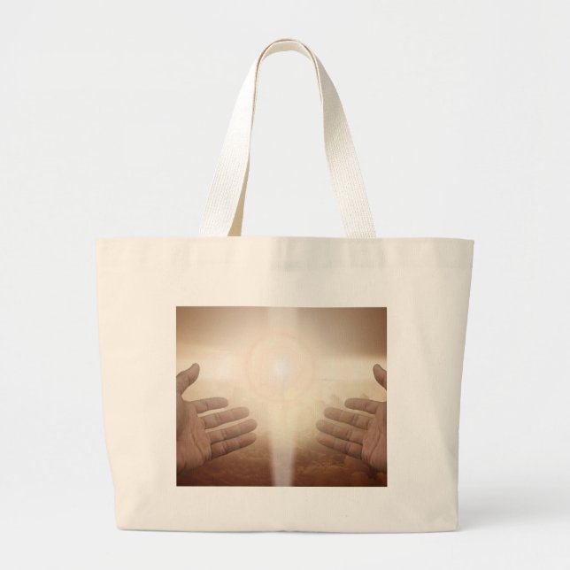 Worship the cross large tote bag (Front)
