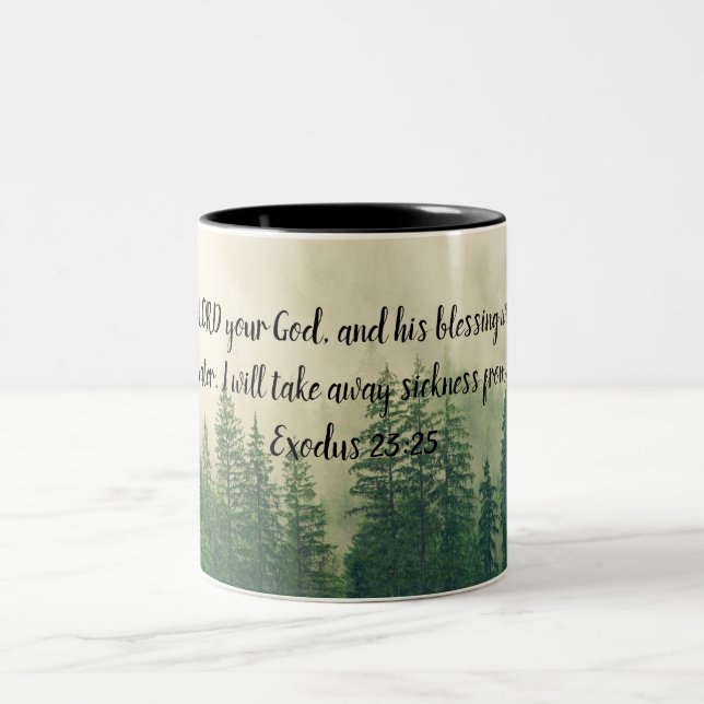 Worship The LORD Your God - Exodus 23:25 Two-Tone Coffee Mug (Center)