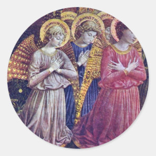 Worshipers Angels By Gozzoli Benozzo Classic Round Sticker