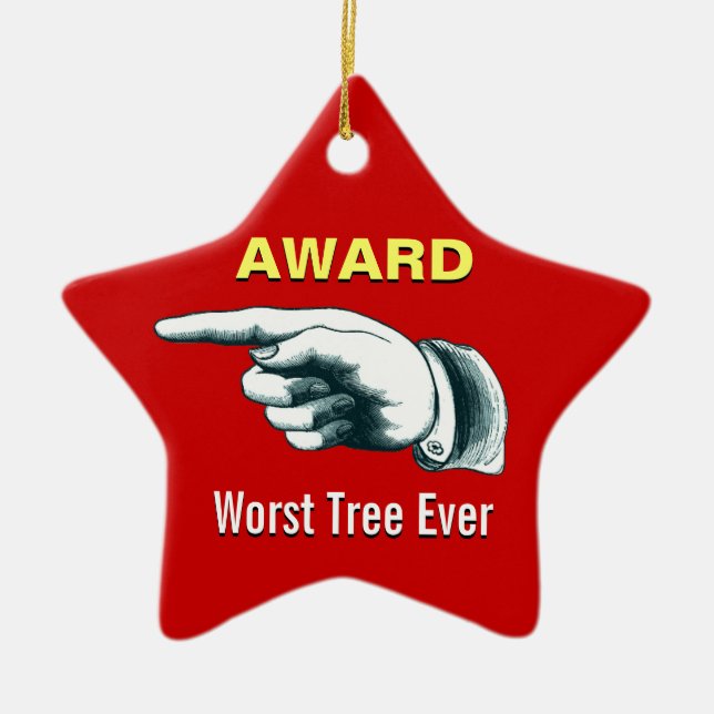 Worst Tree Ever Award Ceramic Tree Decoration (Front)