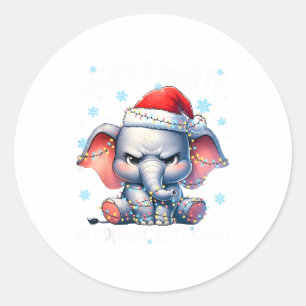 Worst White Elephant Ever Christmas Xmas Under 15  Classic Round Sticker