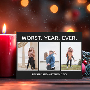 Worst Year Ever Funny Christmas Photo Dark Humour Holiday Card