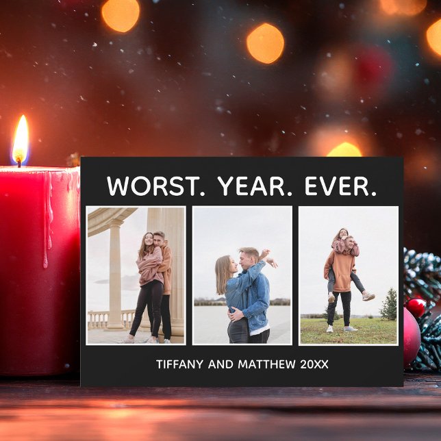 Worst Year Ever Funny Christmas Photo Dark Humour Holiday Card (Creator Uploaded)