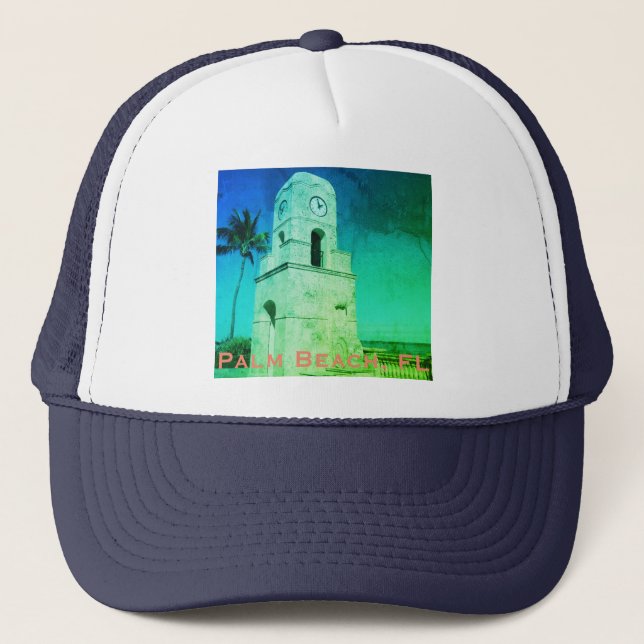 Worth Avenue Clock Tower - Palm Beach, FL Trucker Hat (Front)