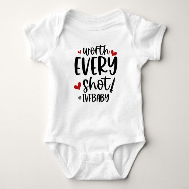 Worth Every Shot Cute IVF Baby  Baby Bodysuit (Front)