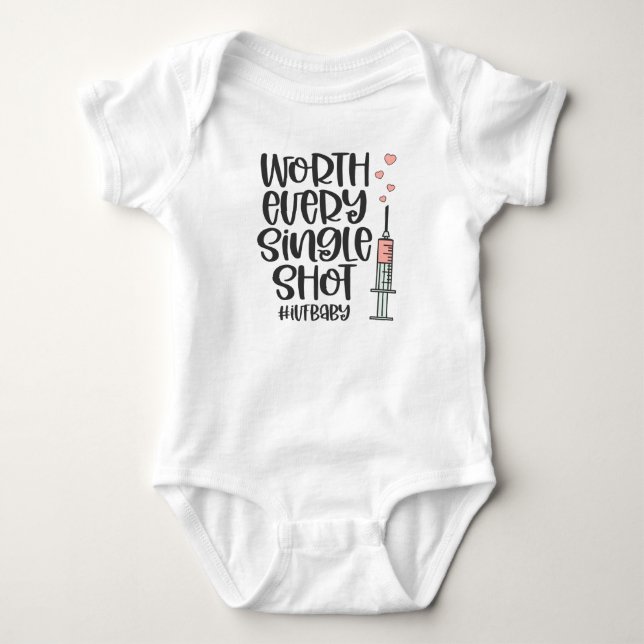Worth Every Single Shot IVF Baby Bodysuit (Front)
