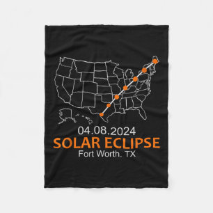Worth Texas 2024 Total Solar Eclipse Fleece Blanket