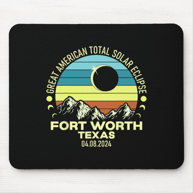 Worth Texas Total Solar Eclipse 2024  Mouse Pad (Front)