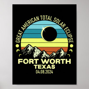 Worth Texas Total Solar Eclipse 2024 Poster