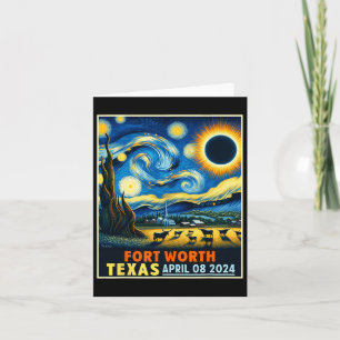 Worth Texas Total Solar Eclipse 2024 Starry Night Card