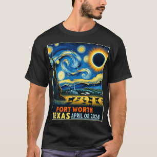 Worth Texas Total Solar Eclipse 2024 Starry Night T-Shirt