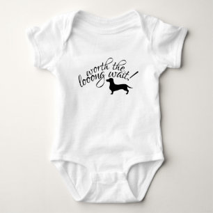 Worth the Long Wait Dachshund Newborn Gift Baby Bo Bodysuit