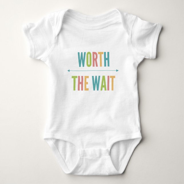 Worth the Wait - Adoption - Modern - New Baby Baby Bodysuit (Front)