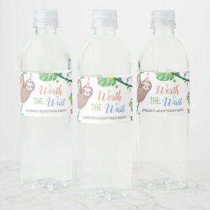 Worth the Wait Adoption Party Water Bottle  Label