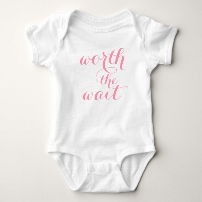 Worth The Wait Baby Body Suit Bodysuit (Front)