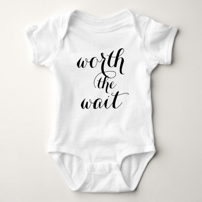 Worth The Wait Baby Funny Cute Baby Baby Bodysuit (Front)