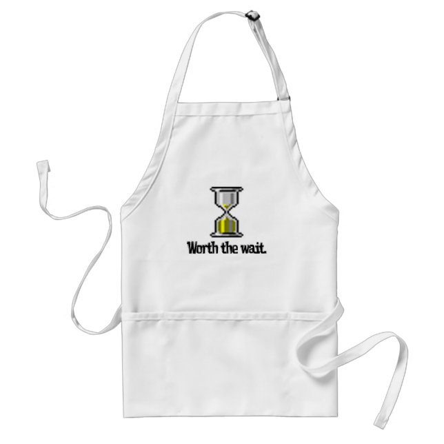 worth the wait pc hourglass icon standard apron (Front)