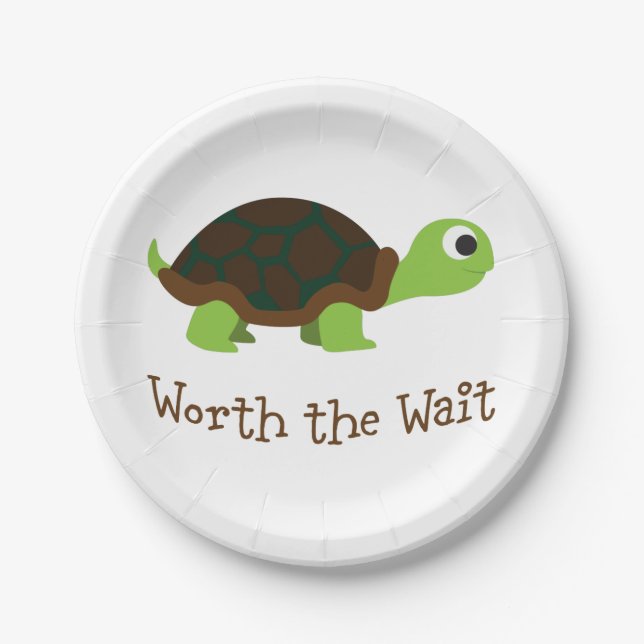 Worth The Wait Turtle Paper Plate (Front)