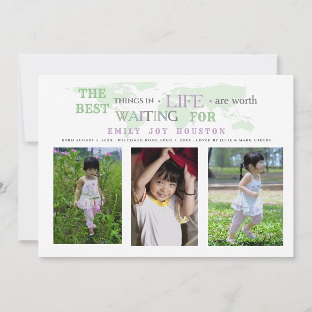 Worth Waiting For Adoption Photo Announcement (Front)