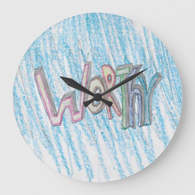 Worthy Graffiti Design Clock (Front)