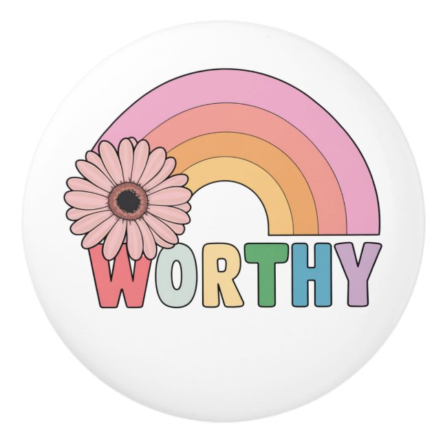 Worthy Rainbow Bloom Ceramic Knob (Front)