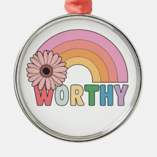 Worthy Rainbow Bloom Metal Ornament