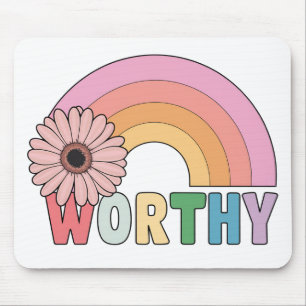 Worthy Rainbow Bloom  Mouse Pad