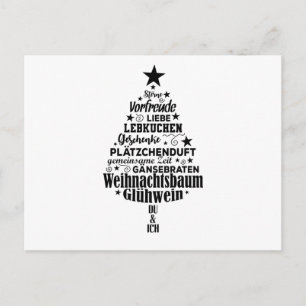Wortwolke Weihnachtsbegriffe Tannenbaum Form Postcard