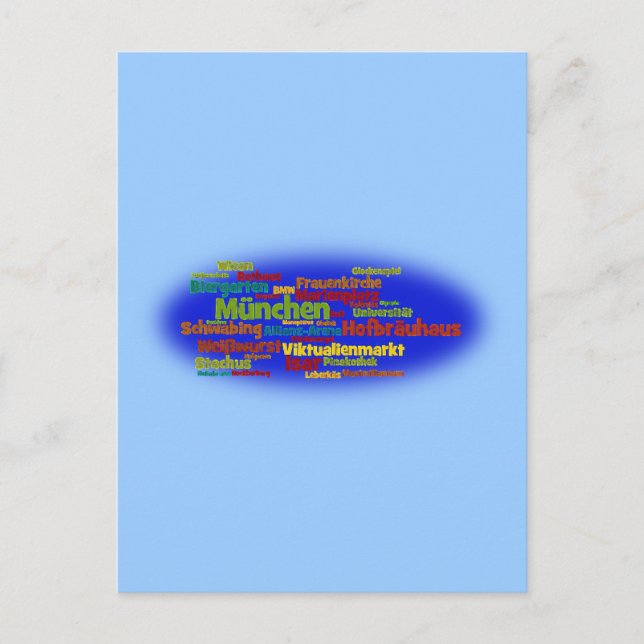 Wortwolke word cloud München Munich Postcard (Front)