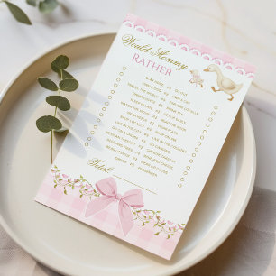 Would Mommy Rather Silly Goose Pink Gingham game