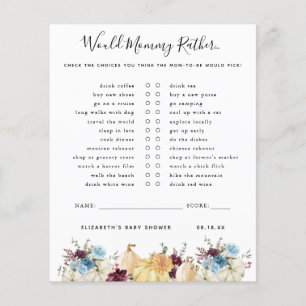 Would Mummy Rather   Baby Shower Game