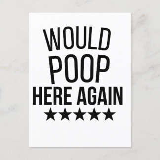 Would Poop Here Again FunnCustom-Cut Vinyl Sticker Holiday Postcard