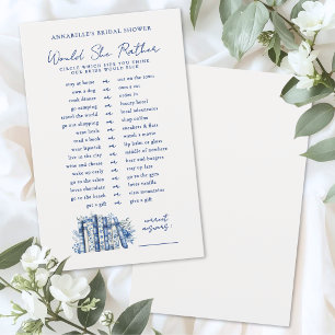 Would Rather Blue Book Bridal Shower Game