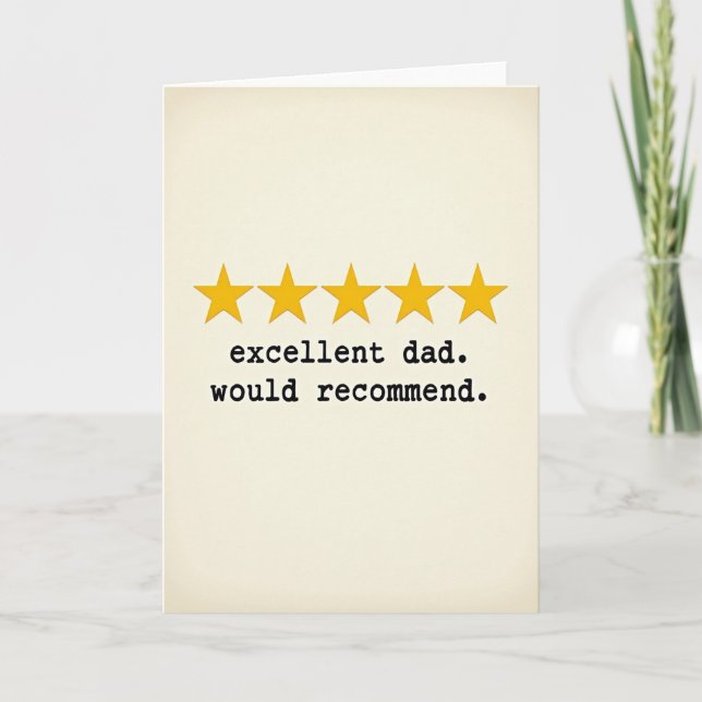 Would Recommend Dad Rating Card (Front)