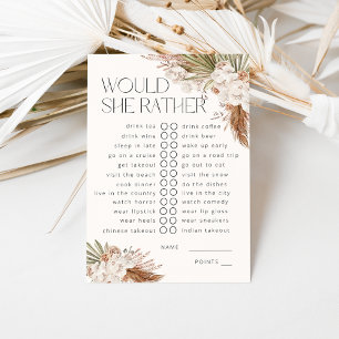Would She Rather Bohemian Floral & Feathers Enclosure Card