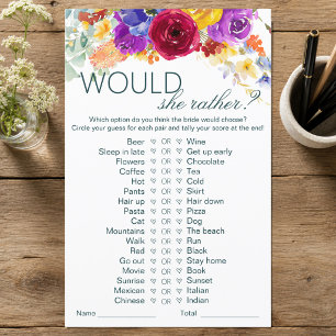 Would She Rather Bridal Shower Game