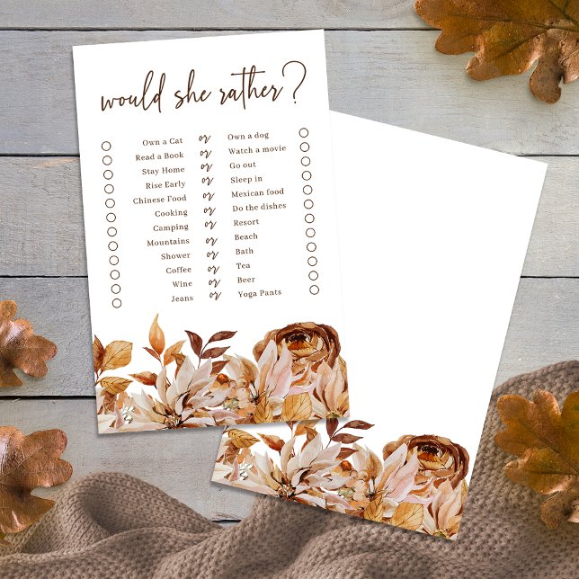 Would She Rather Bridal Shower Game (Would She Rather Bridal Shower Game
)