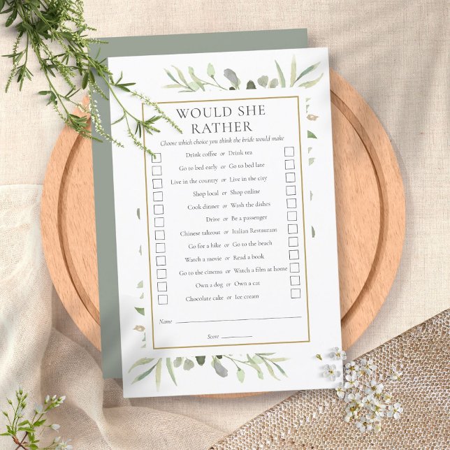 Would She Rather Bridal Shower Tea Party Game (Creator Uploaded)