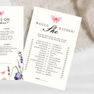 Would She Rather Butterflies Flowers Bridal Shower