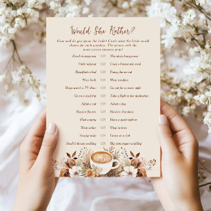 Would She Rather Coffee Bridal Shower Game Card