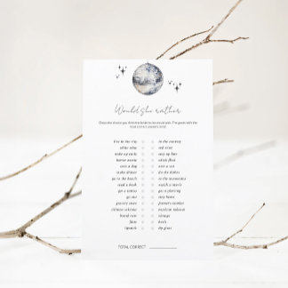 Would She Rather Disco Ball Bridal Shower Game