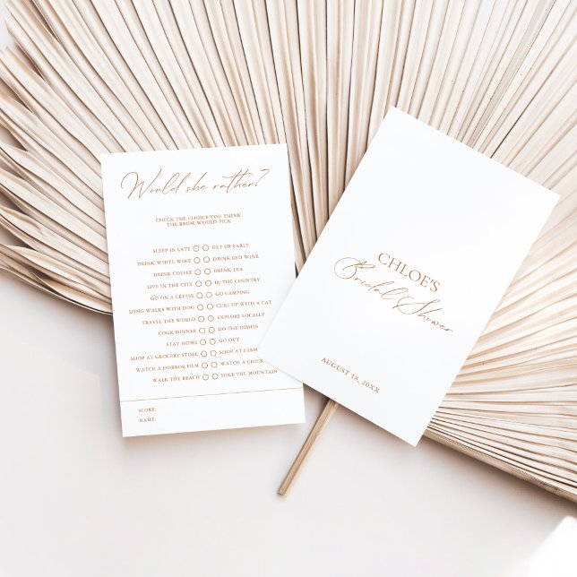 Would She Rather Elegant White Bridal Shower Game (Creator Uploaded)