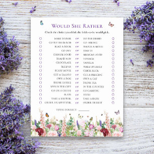 Would She Rather Floral Bridal Shower Game
