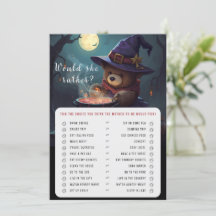 Would She Rather Halloween Baby Shower Game