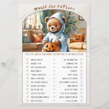 Would She Rather Halloween Baby Shower Game