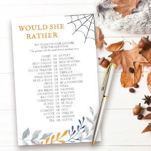 Would She Rather Halloween Fall Shower Game