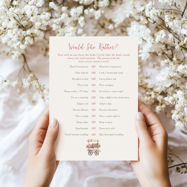 Would She Rather Market Bridal Shower Game Card (Creator Uploaded)